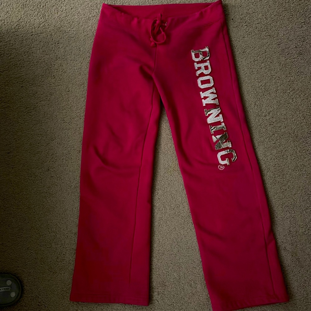 Pink browning sweatpants